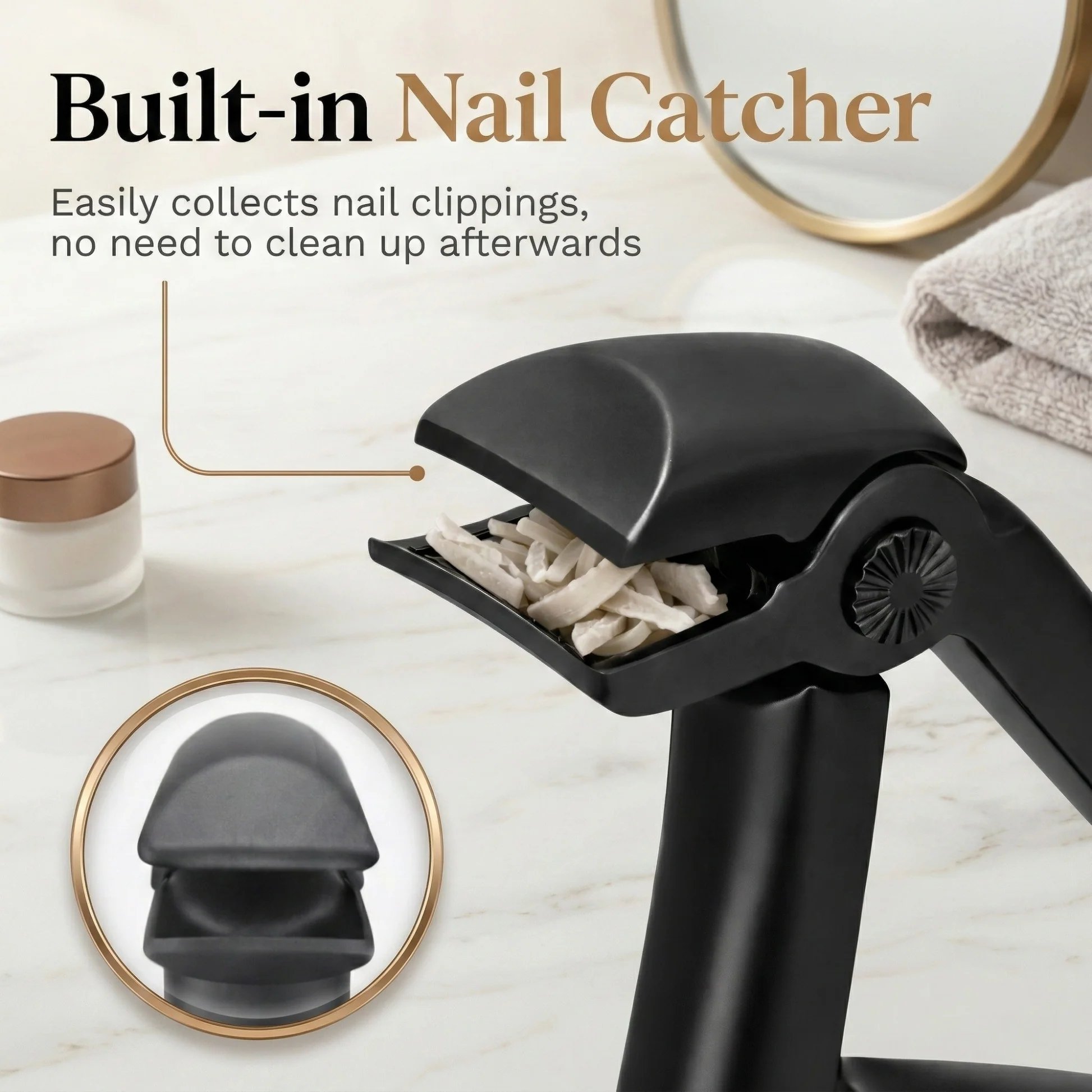 TruviClip Nail Clipper for Seniors, Wide Jaw Long Handle Clipper for Thick Nails