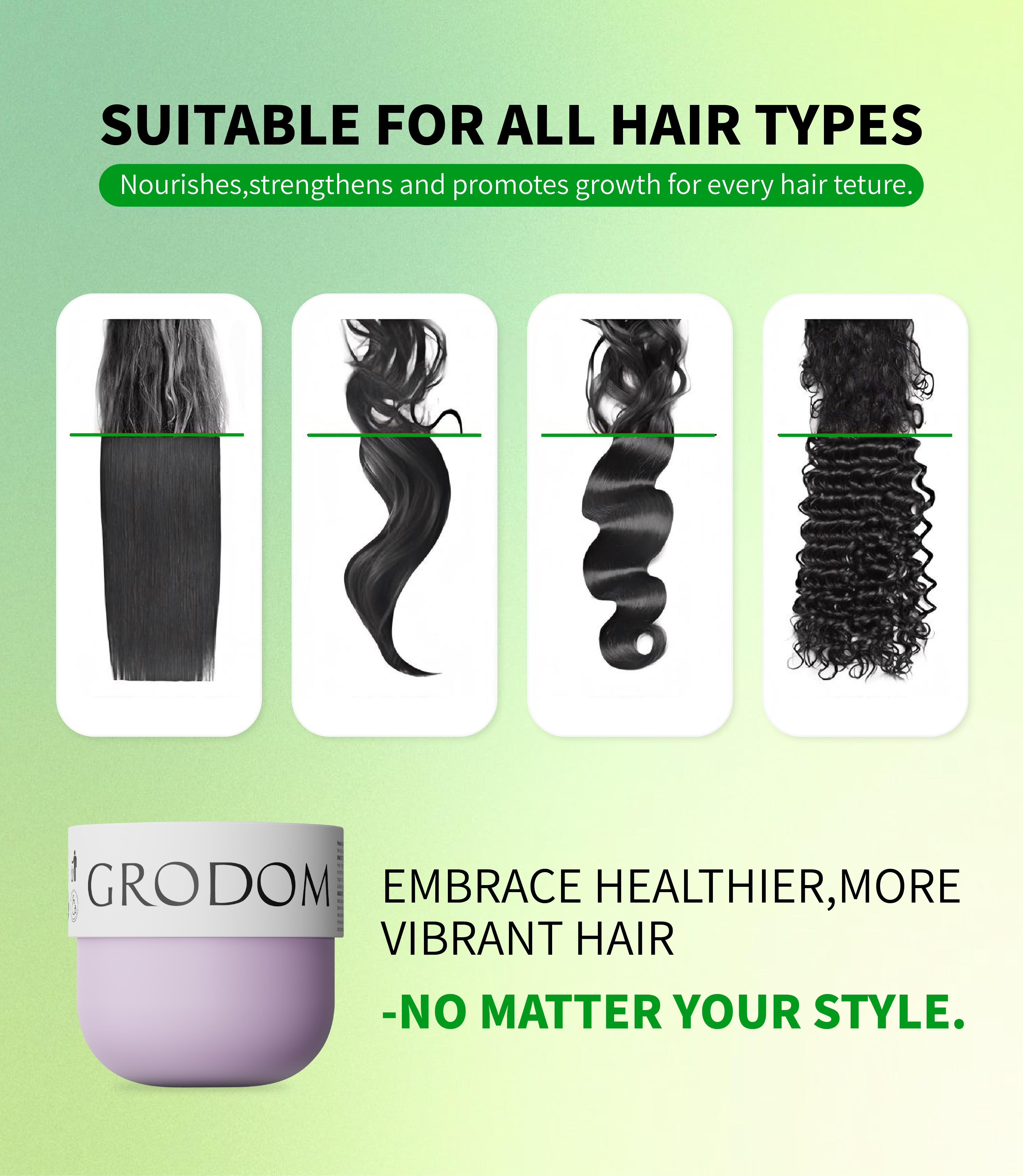 【Mother's Day】GRODOM Hair Mask with Keratin 300g 10.6OZ- Gentle Deep Conditioning Treatment for Hair & Scalp Care, Hair Mask Shampoo, Alcohol-Free Nourishing Moisturizing / Hydration-based Hair Products Hair Mask Boost