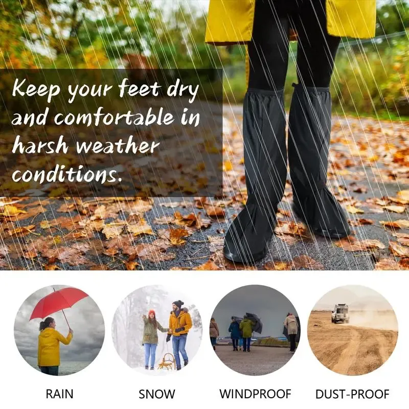 Rain boot covers worn during wet weather