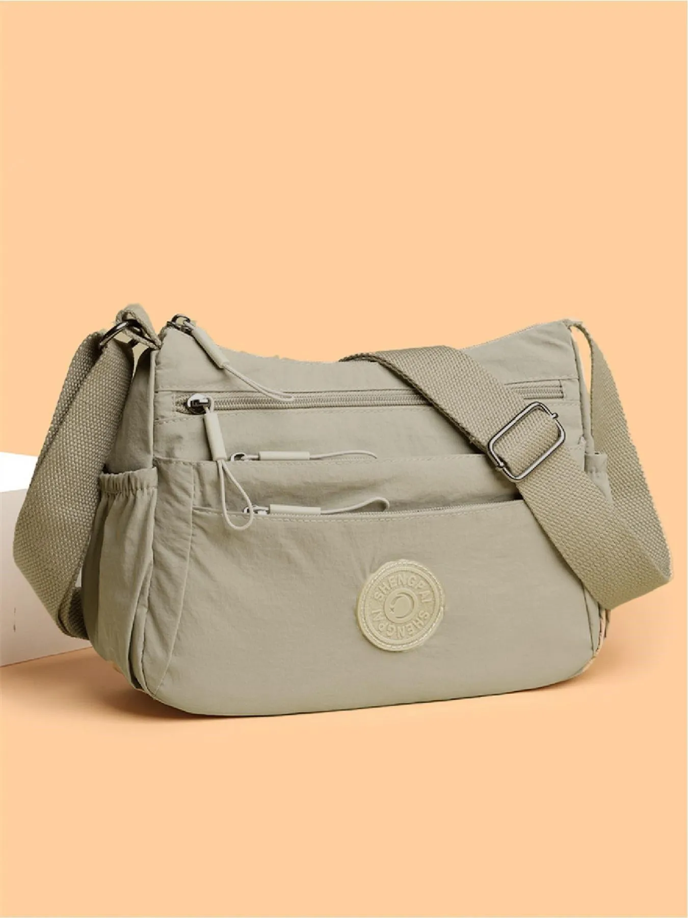 Women's Solid Color Fashionable Multi-pocket Zipper Crossbody Bag for Daily Use, Casual Trendy Versatile High-quality Daily Commuting Bag, Crossbody Purse