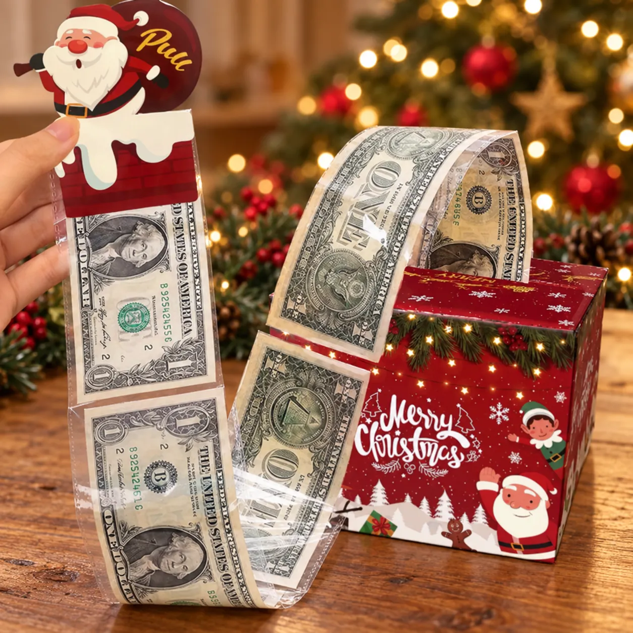 Christmas pull gift box display