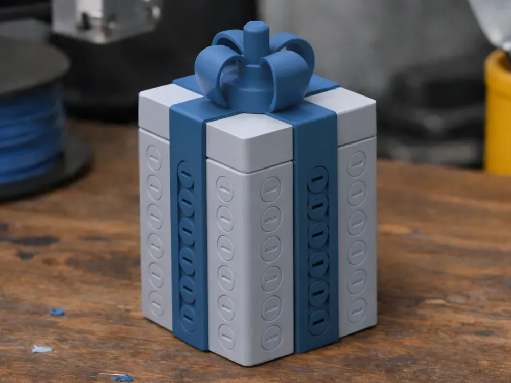 Novelty annoying gift box with screw puzzle design