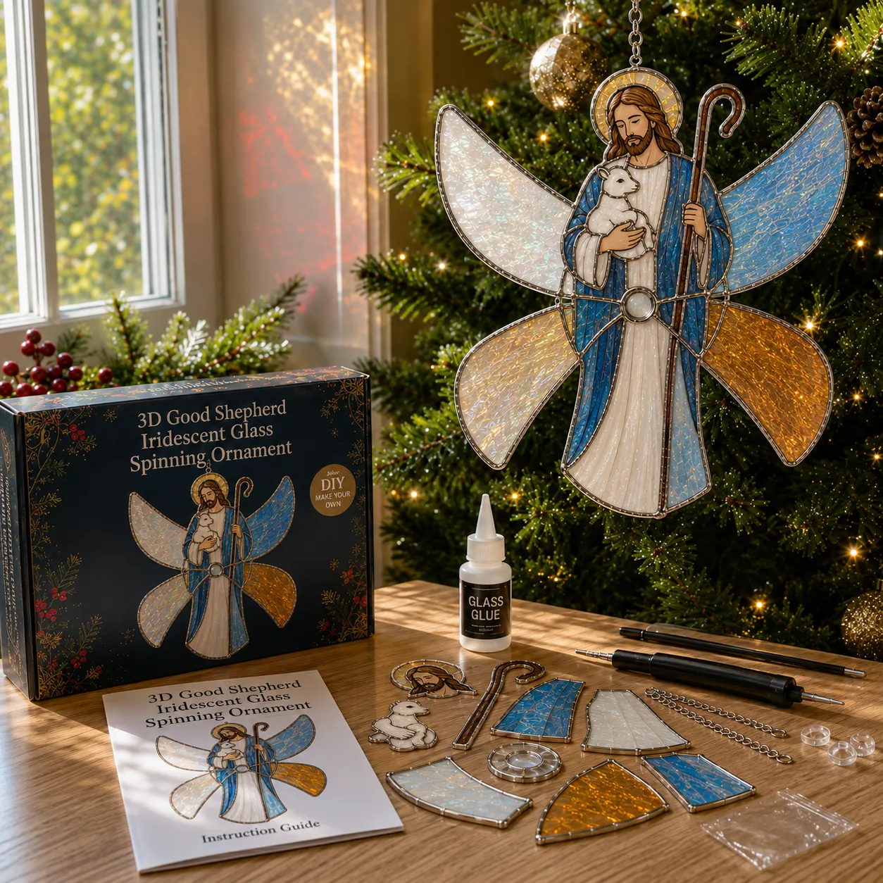 Good Shepherd Jesus iridescent suncatcher kit