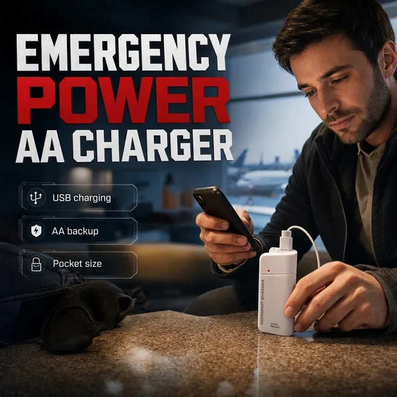 Two AA battery emergency USB charger