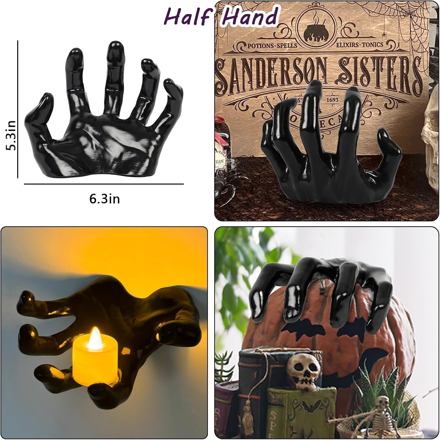 Palm-up half hand dimensions and styling ideas
