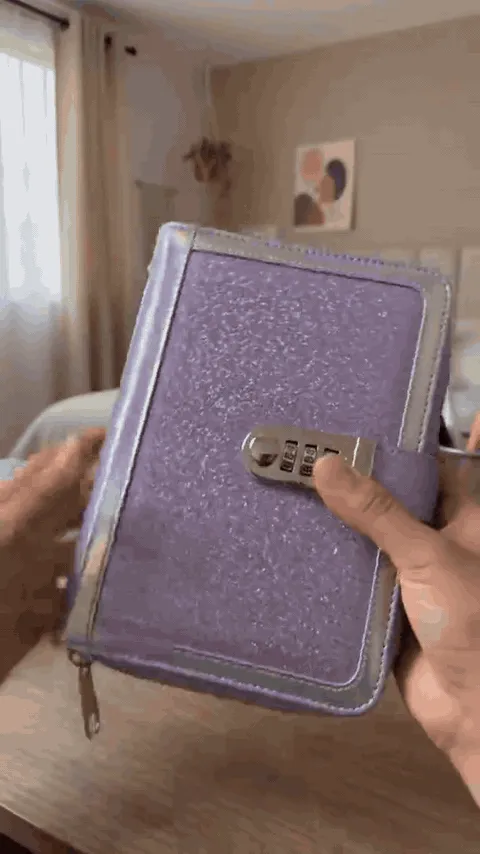 Opening the lockable cash savings binder and organizing cash envelopes