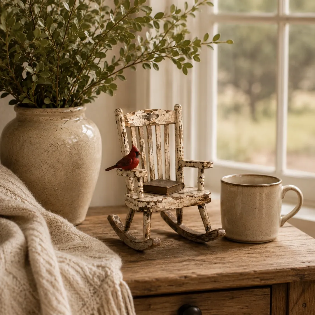 Cardinal rocking chair decor display