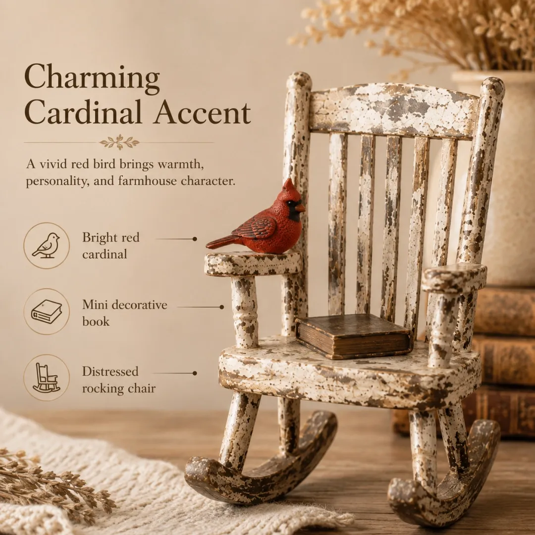 Miniature Cardinal Rocking Chair Decor