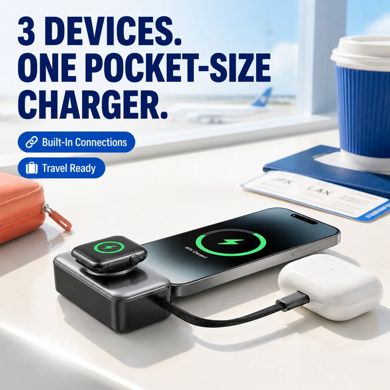 Pocket-sized portable charger in everyday use