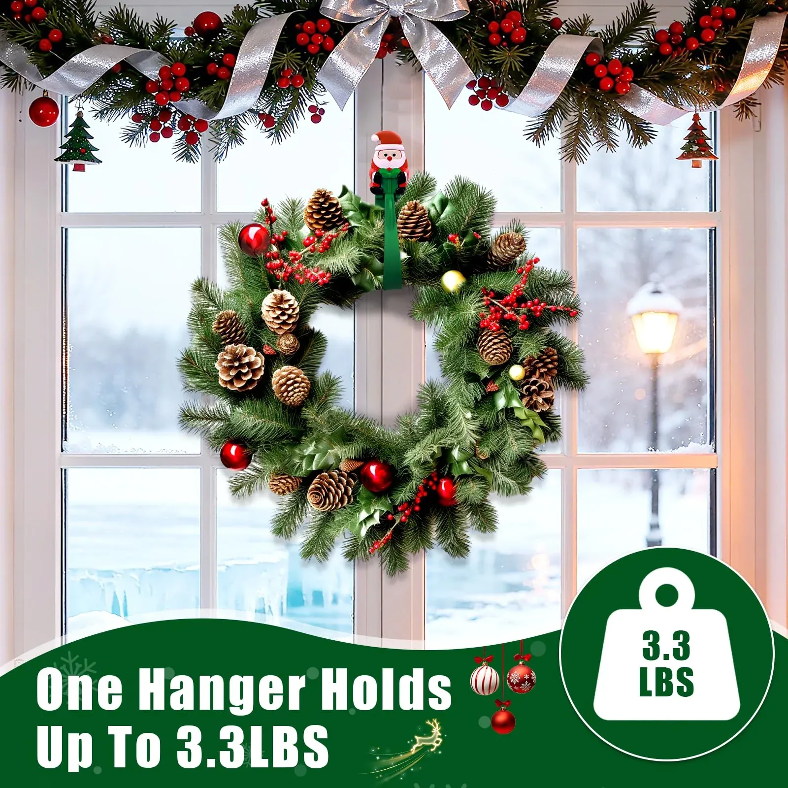 Santa adhesive hooks set