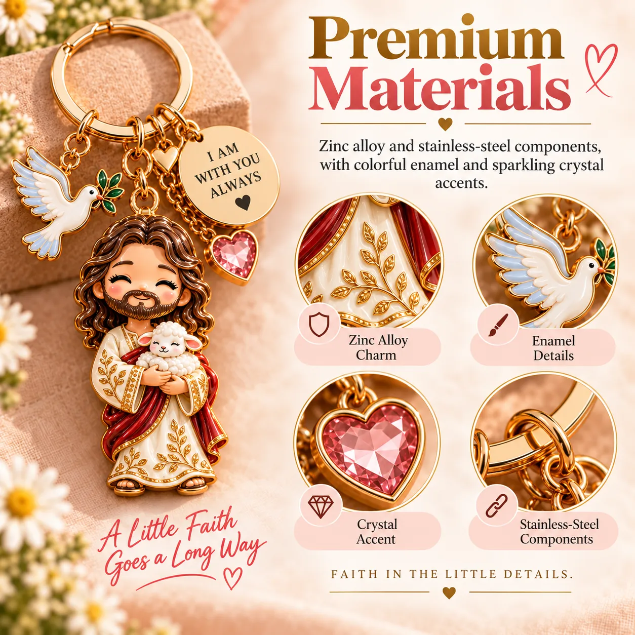 Christian keepsake keychain collection presentation, image 4
