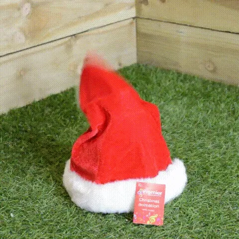 Animated moving musical Christmas Santa hat GIF