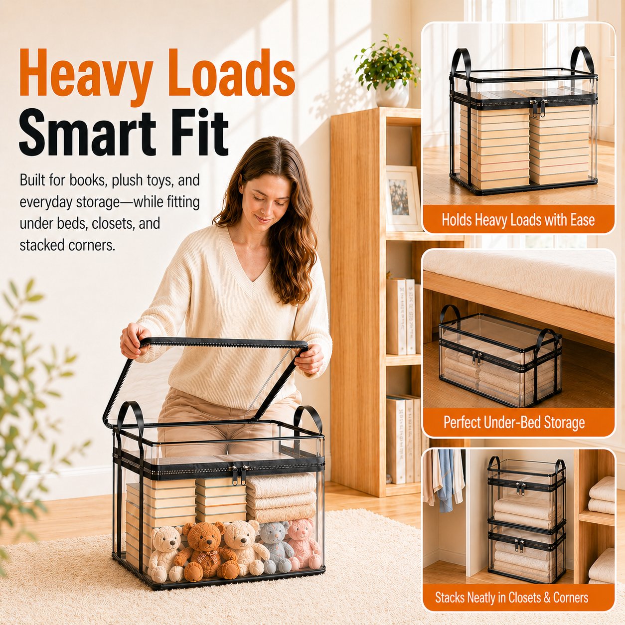 Compact yet spacious storage bins dimensions