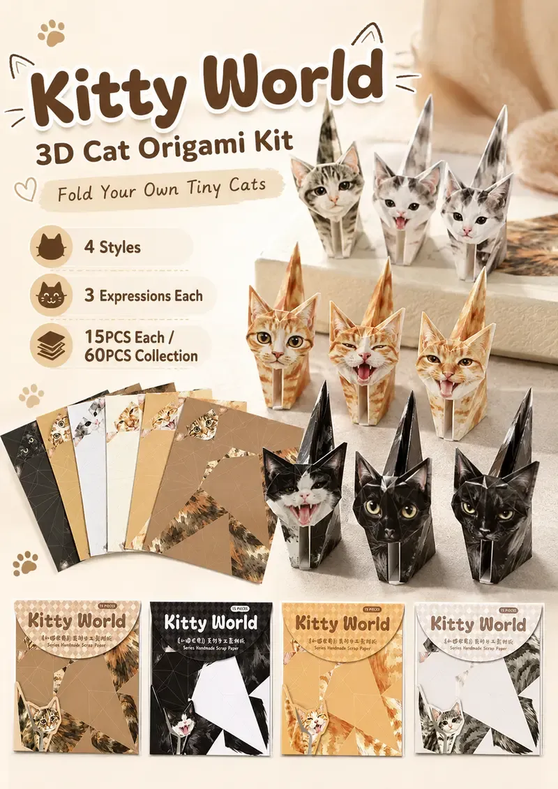 Kitty World folded cat craft