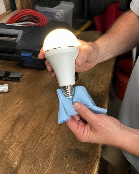Bulb tested with a damp cloth on the metal contacts