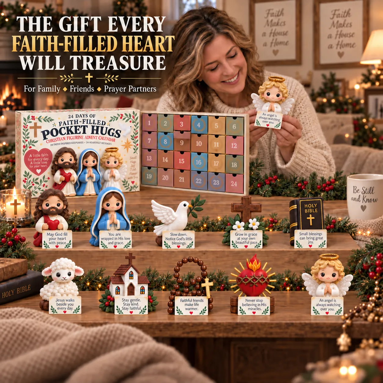 Faith-filled Pocket Hugs features and meaningful Christian details