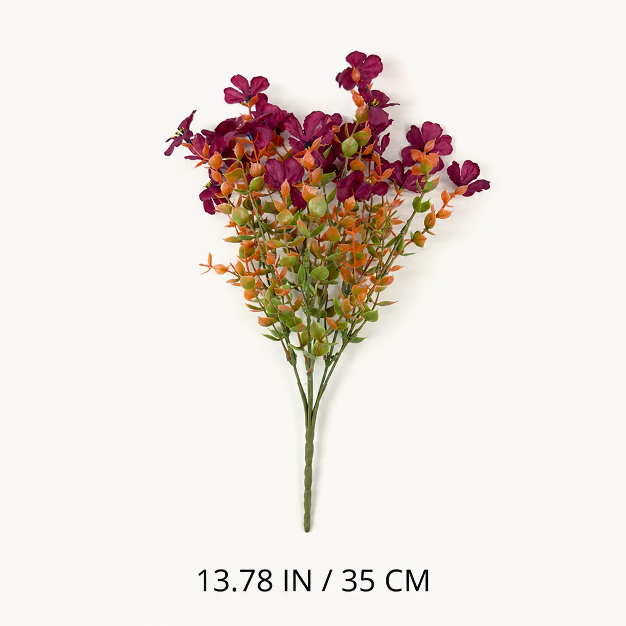 Burgundy artificial violet single stem measuring 13.78 inches
