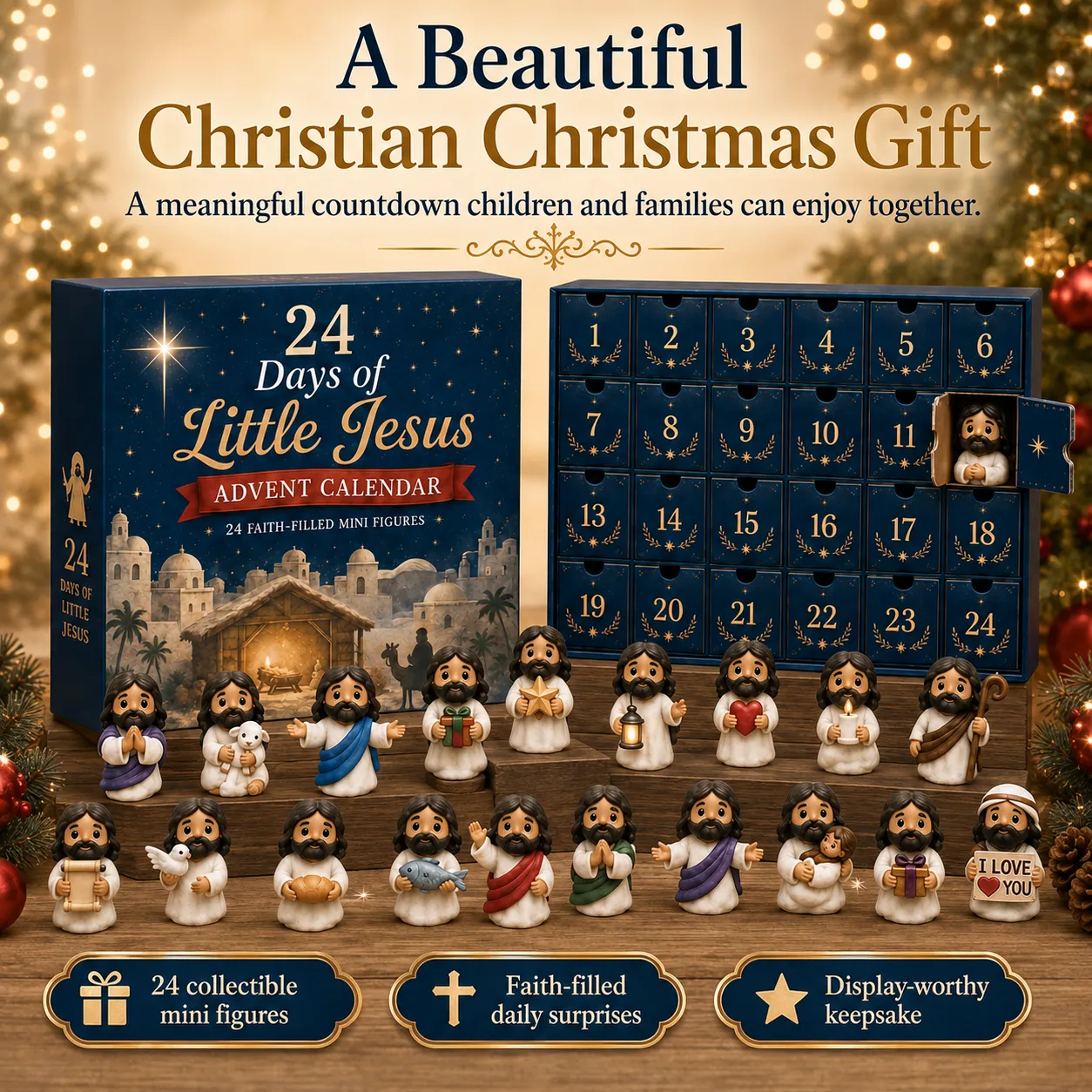Little Jesus Advent Calendar as a meaningful Christian Christmas gift