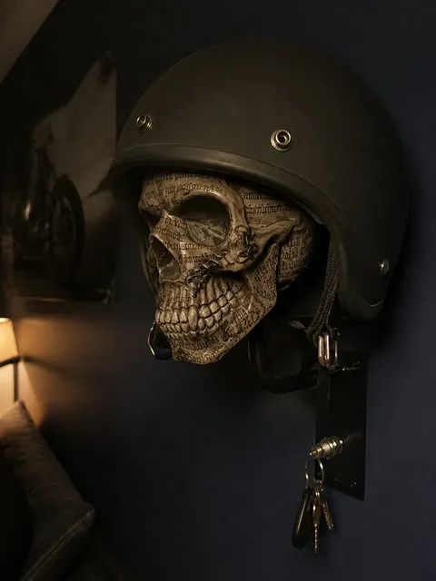 Antique skull wall mount in a room