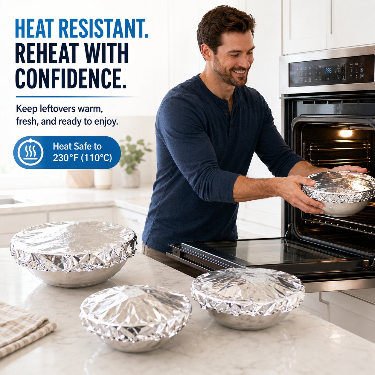 Heat-resistant microwave-ready food cover