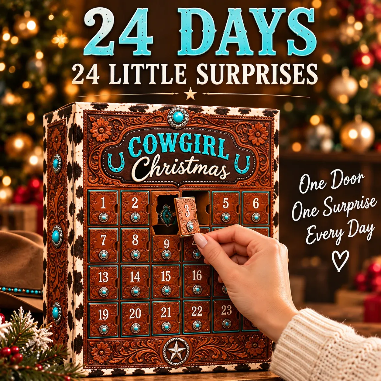 Twenty-four numbered cowgirl Christmas surprises Twenty-four numbered cowgirl Christmas surprises