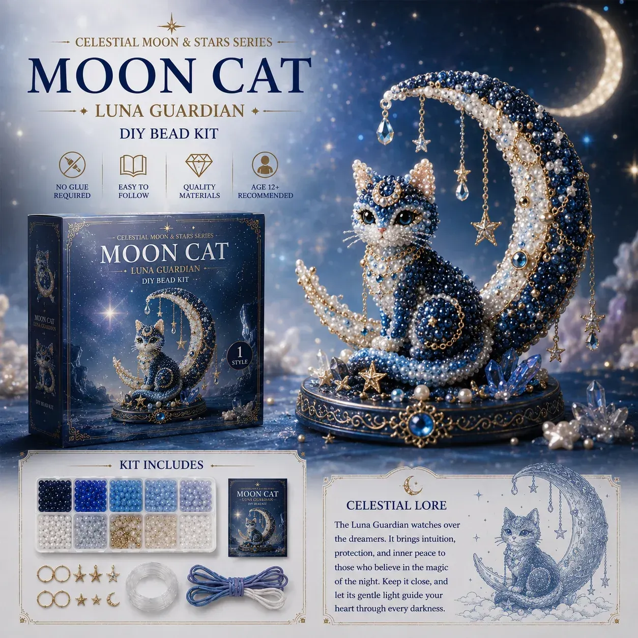 Moon Cat DIY bead kit