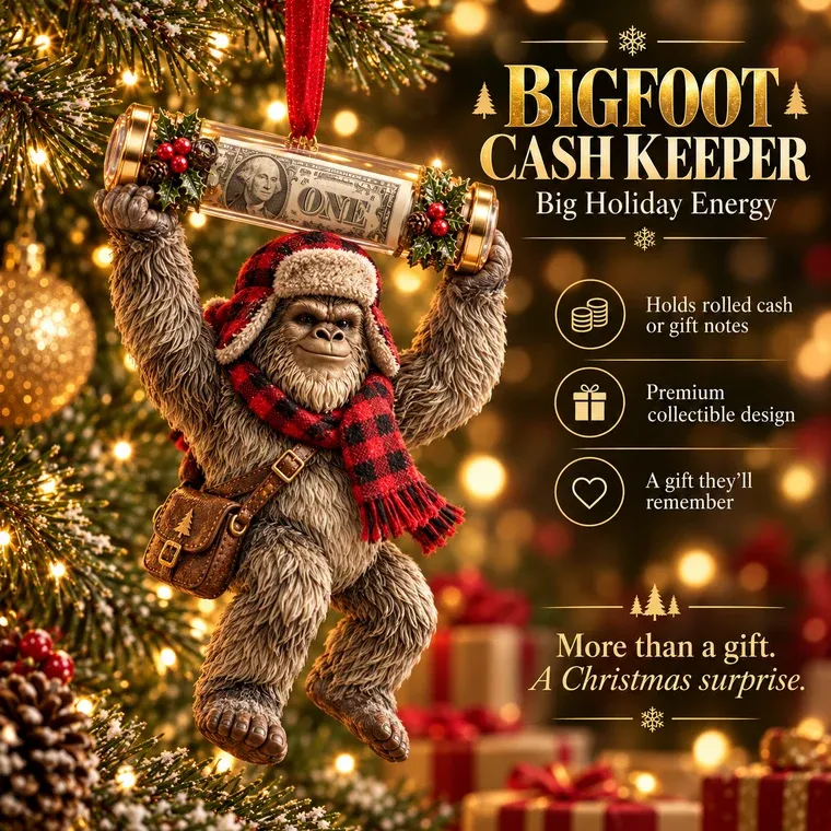 💪 Big Holiday Lifter Bigfoot Cash Keeper ornament