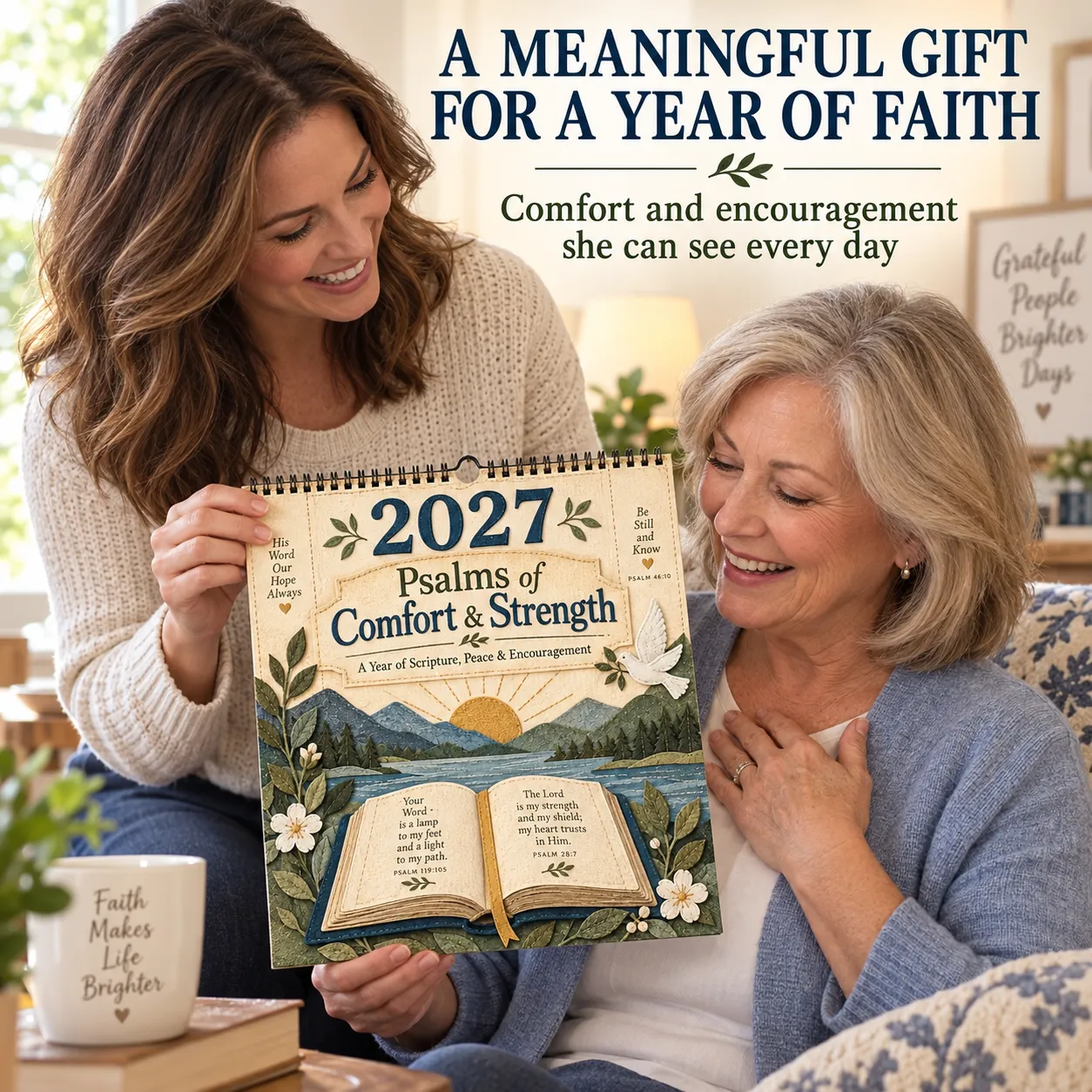 Meaningful Psalms wall calendar gift for a year of faith