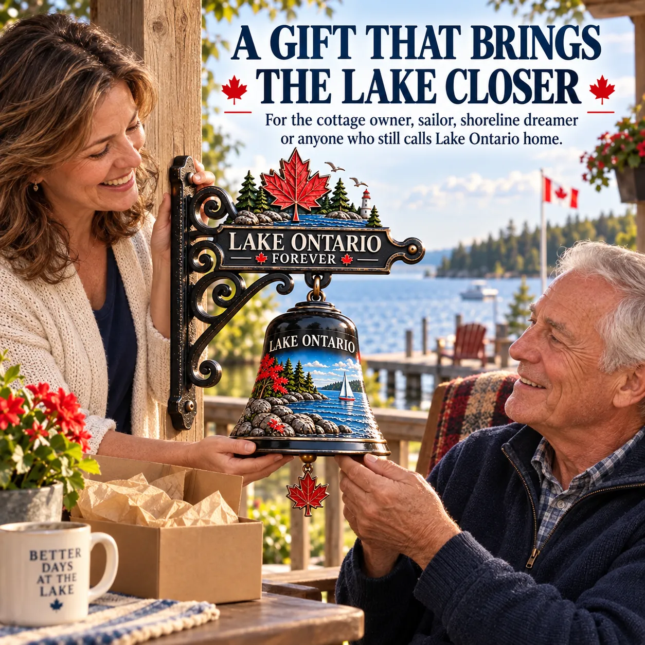 Lake Ontario hanging bell presented as a meaningful lakeside gift