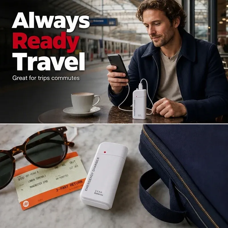 Travel emergency AA USB phone charger