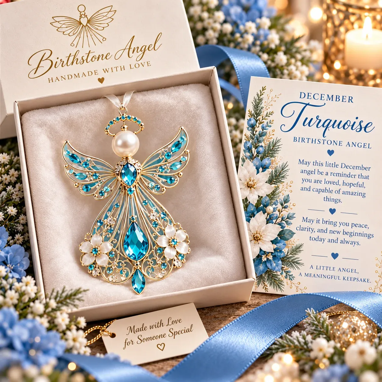 December Turquoise birth month guardian angel