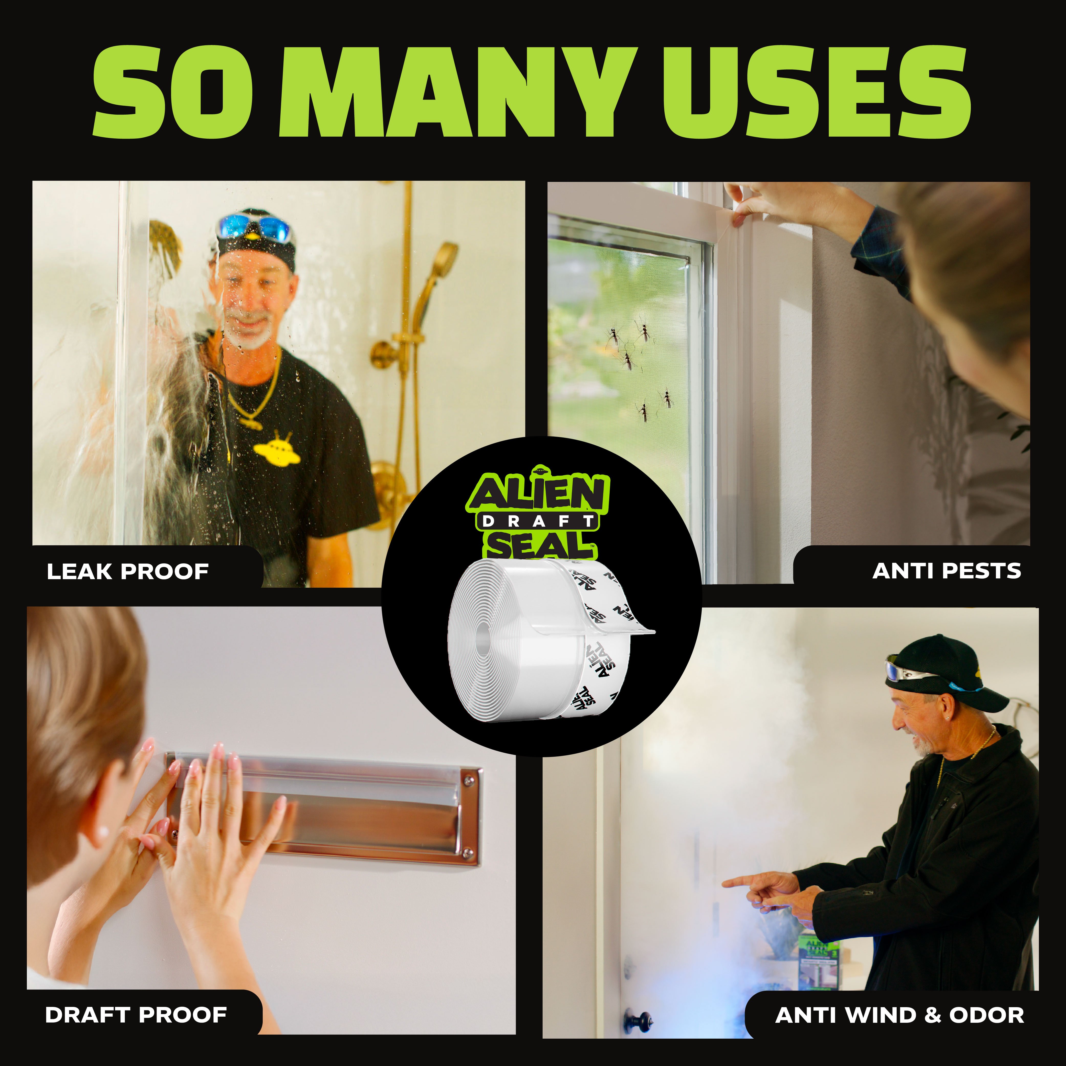 Alien Seal Draft Seal Window Door Seal Strip Transparent Windproof Sealing Tape Self Adhesive Draft Seal Tape 1 Roll