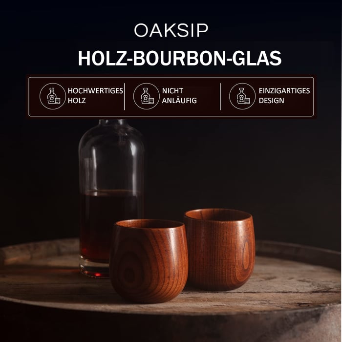 📢Letzter Tag: 49% Rabatt🔥Handgefertigtes und verkohltes Trinkgefäß - Original Bourbon-Trinkglas aus Holz