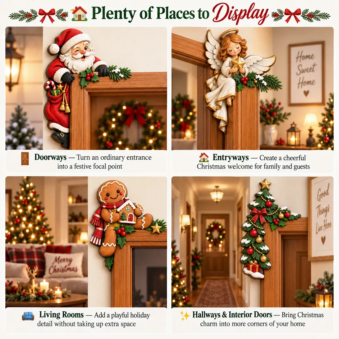 Christmas doorway decoration display