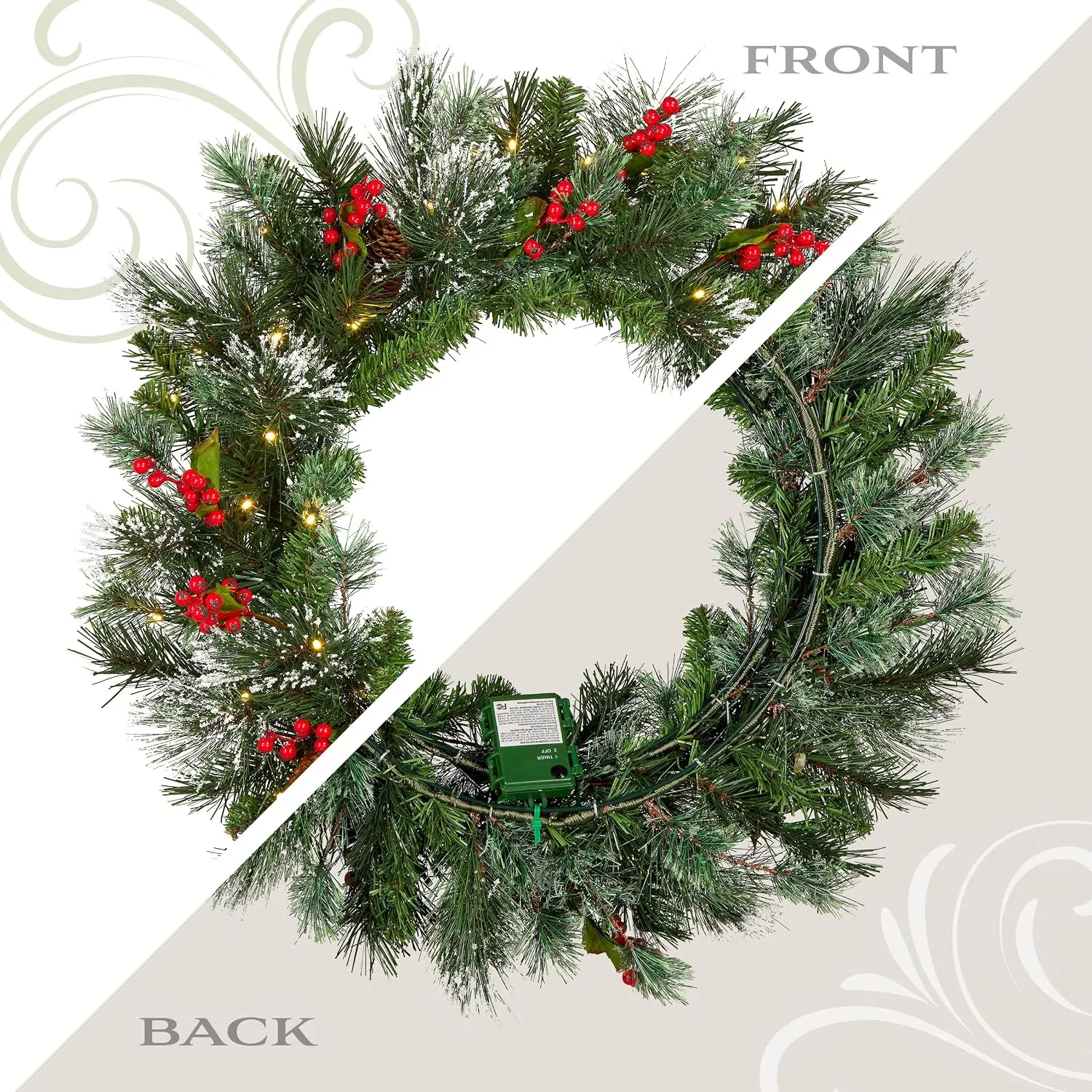 Front and back construction of the foldable wreath