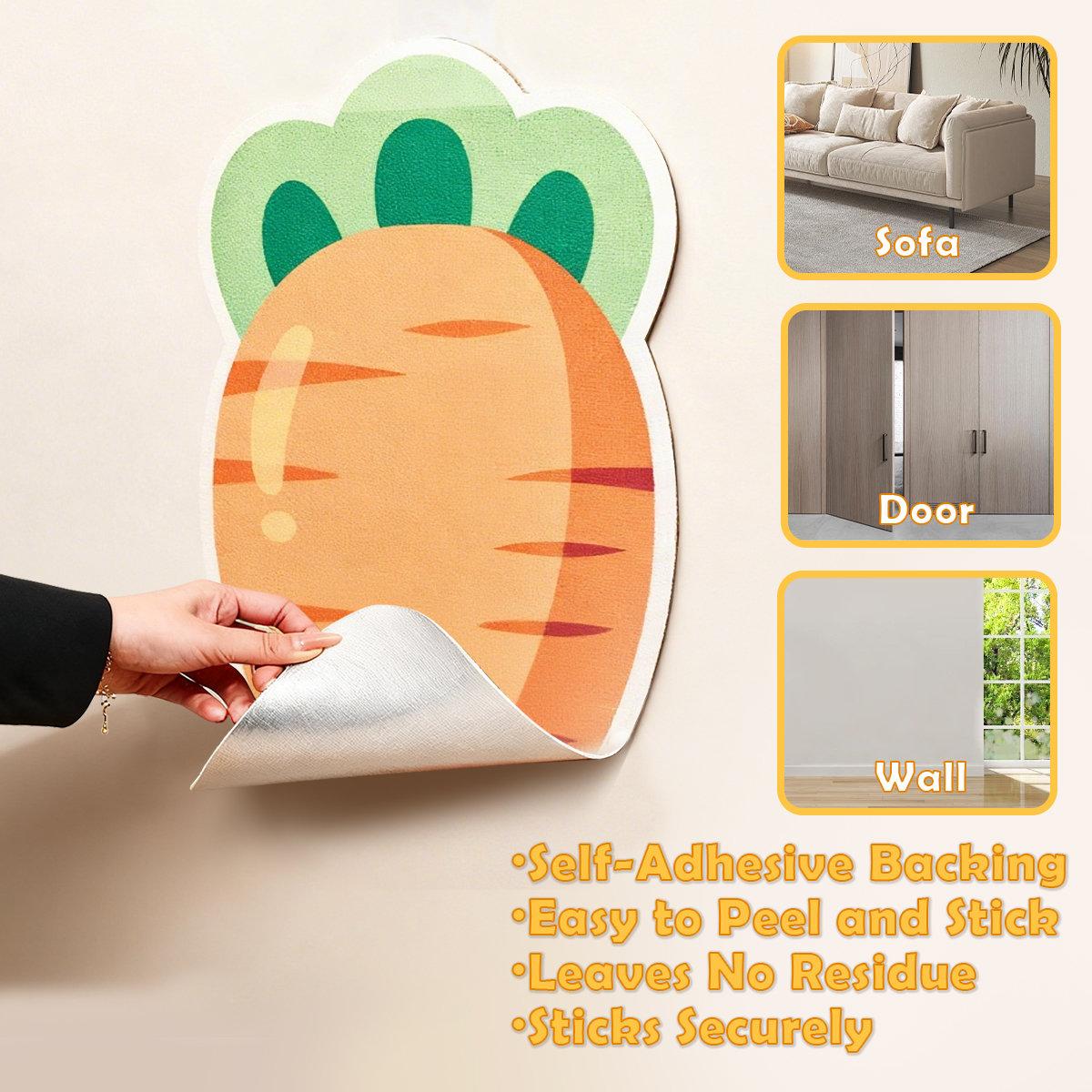 SmartWell Cute Cat Scratcher Mat Kawaii Wall Protector Self-Adhesive Felt Scratch Pad for Indoor Cats Wall sofas cabinet door  Wall Mounted Cat Scratching Activity Tree Interactive Cat Scratching Board with Bell multi-functional Cat small space tiktokshop
