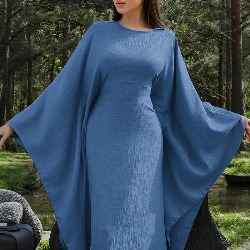 Flowing Polyester Robe 💖Ultra-Soft, Loose-Fitting, Flowing Batwing Sleeve Robe Dress ...