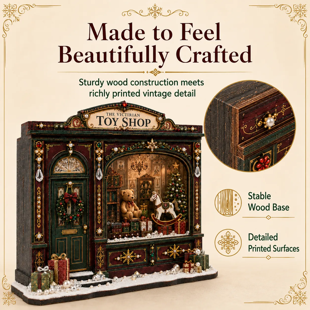 Christmas toy shop miniature details