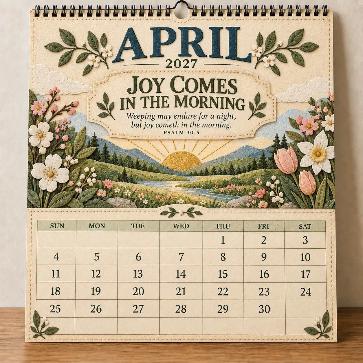 April 2027 Joy Comes In The Morning Psalm 30:5
