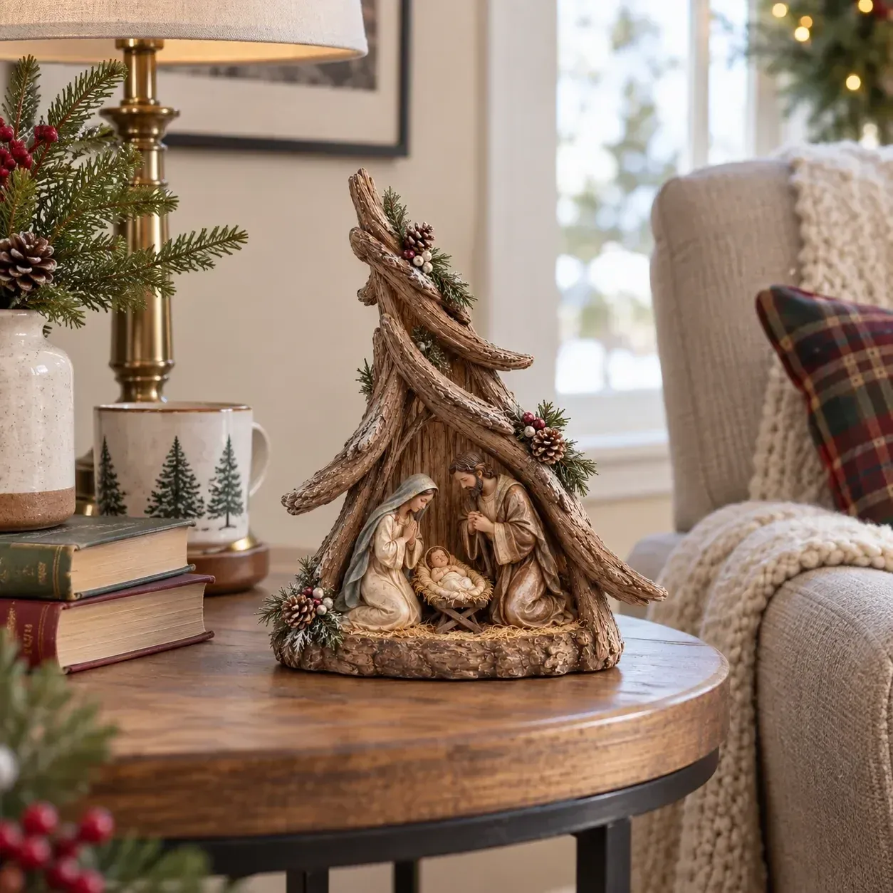 Old World Nativity Tree details