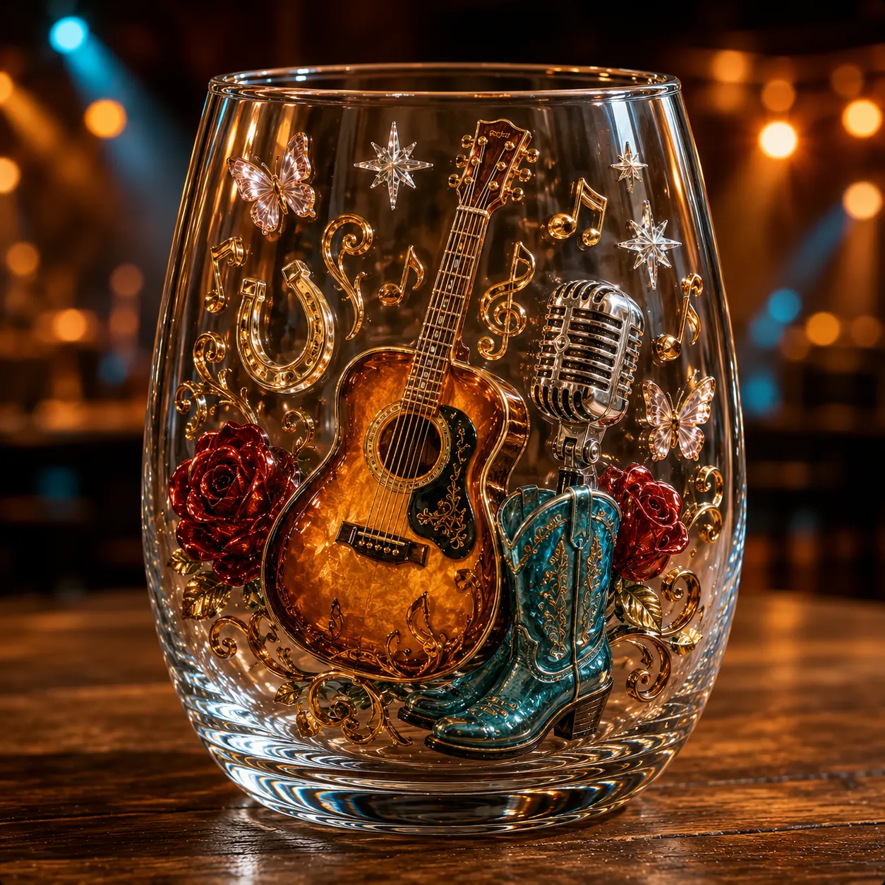 Western Stage raised country glass