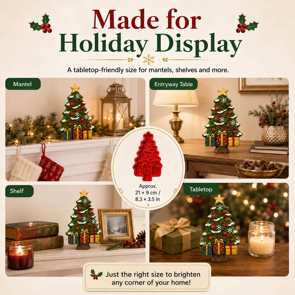 Finished Christmas tree tabletop display