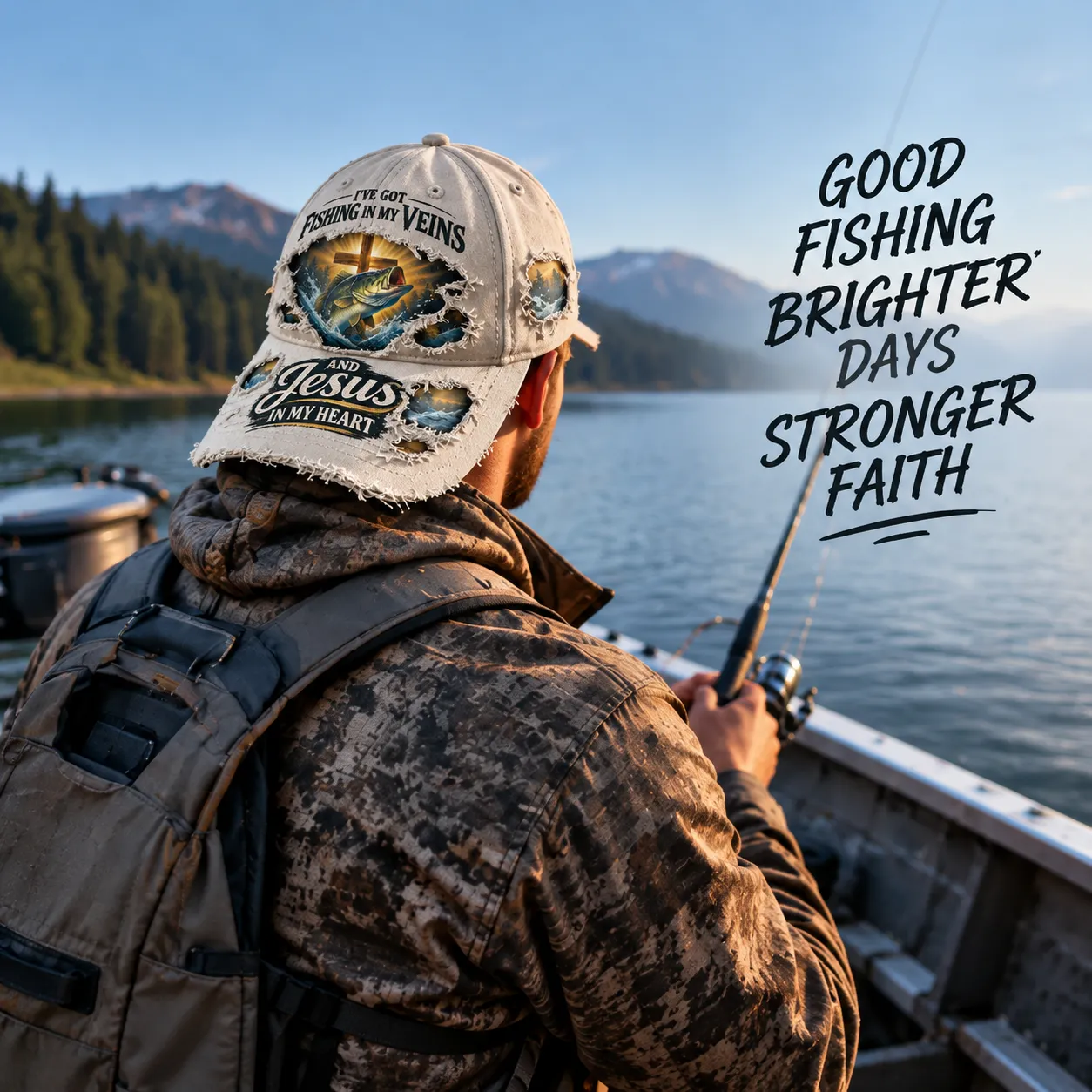 Bold fishing artwork