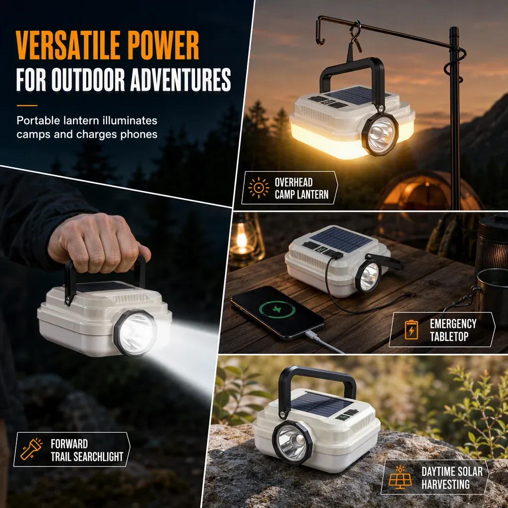 Multifunctional Solar Camping Lantern Outdoor Uses