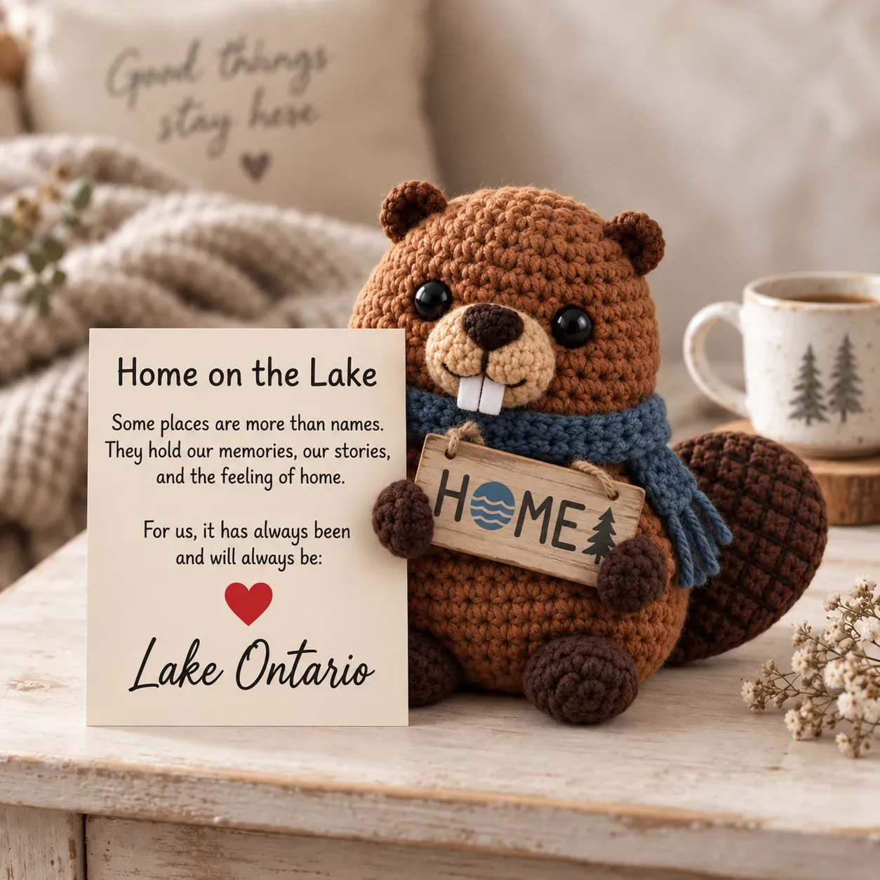 Home on the Lake crochet beaver style